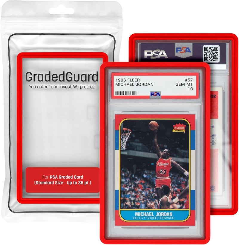 GradedGuard Graded Card Guard Case for Standard PSA Slab Case | Multiple Colors | Soft Touch Matte Finish | Stackable | Made to Fit PSA | Solid TPU and PC Design. (Red) - Image 1